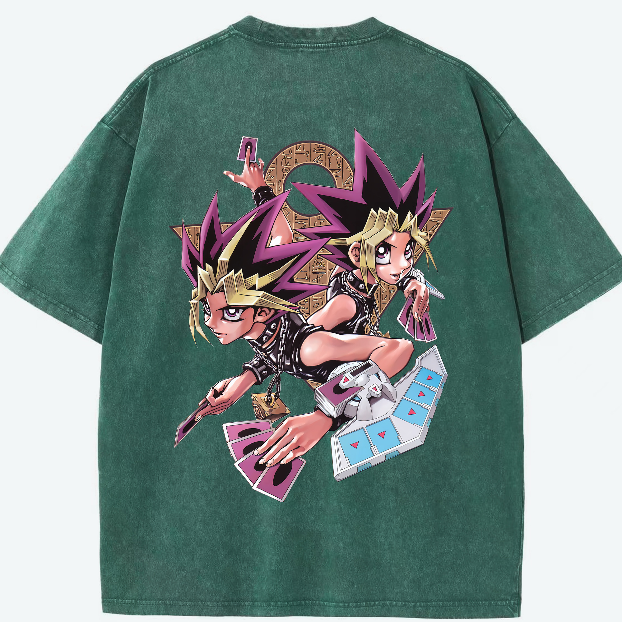 （画像用） 遊☆戯☆王 Yu-Gi-Oh! 綿100% ヴィンテージ風 半袖Tシャツ（背面プリント）